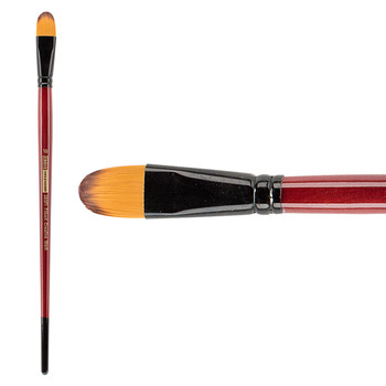 Ebony Splendor Synthetic Teijin Brush Long Handle Brush Filbert #16