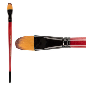 Ebony Splendor Synthetic Teijin Brush Long Handle Brush Filbert #20