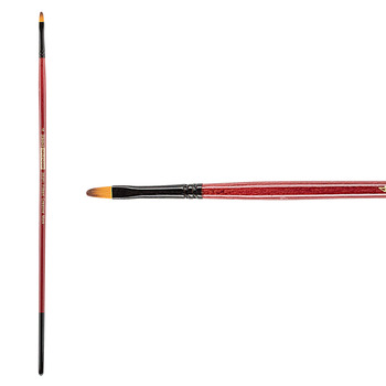 Ebony Splendor Synthetic Teijin Brush Long Handle Brush Filbert #4