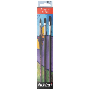 Da Vinci Evan Woodruffe Long Filbert Brush Set of 3