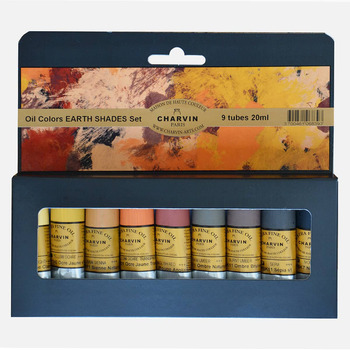 Charvin Extra-Fine Oils - Earth Shades, Bonjour Set of 9 - 20ml Tubes