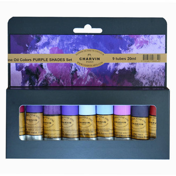 Charvin Extra-Fine Oils - Purples, Bonjour Set of 9 - 20ml Tubes