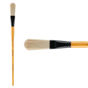 Mimik Hog Professional Synthetic Bristle Brush, Extra Long Filbert Size #7