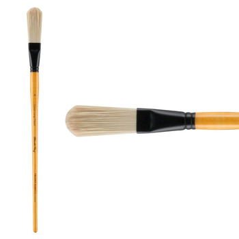 Mimik Hog Professional Synthetic Bristle Brush, Extra Long Filbert Size #9