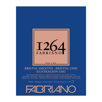 Fabriano 1264 Bristol Smooth 100 lb (20-Sheet) Glue Bound Pad 11x14