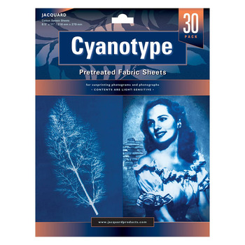 Jacquard Cyanotype Sun Printing Fabric Pack of 30, 8.5x11in