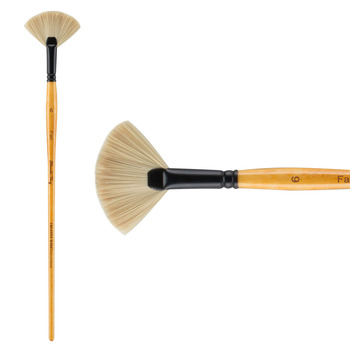Mimik Hog Professional Synthetic Bristle Brush, Fan Size #6