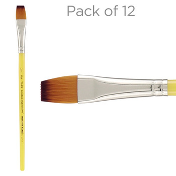 Creative Inspirations Dura-Handle, Brush Short Handle, Flat 1/2" (12 Pack)