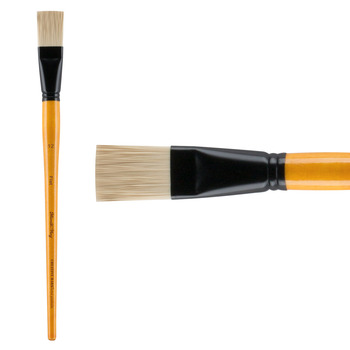 Mimik Hog Professional Synthetic Bristle Brush, Flat Size #12