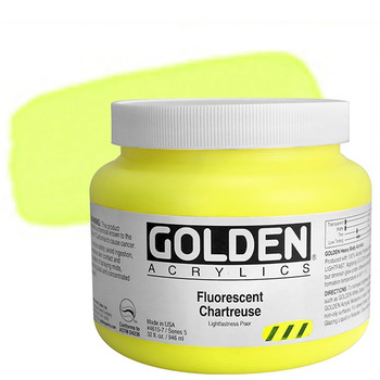 GOLDEN Heavy Body Acrylics - Fluorescent Chartreuse, 32oz Jar