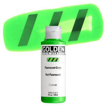 Golden Fluid Acrylic - Fluorescent Green, 4oz Tube