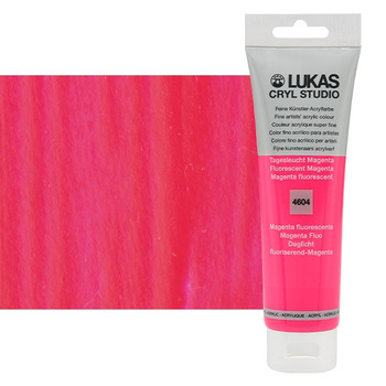 LUKAS CRYL Studio Acrylic Paint - Fluorescent Magenta, 125ml Tube