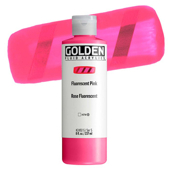 Golden Fluid Acrylic - Fluorescent Pink, 8oz Tube
