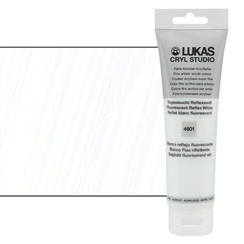 LUKAS Cryl Studio Acrylic Paint - Fluorescent Reflex White, 125ml Tube