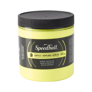 Speedball Acrylic Screen Printing Ink 8 oz Jar - Fluorescent Yellow