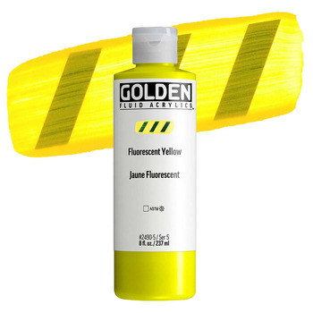Golden Fluid Acrylic - Fluorescent Yellow, 8oz Tube