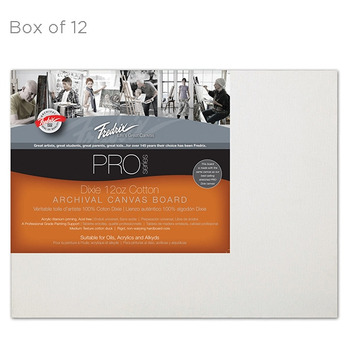 Fredrix Archival Canvas Boards Cotton Duck - Pack of 12 9x12"