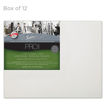 Fredrix Pro Series Linen Canvas Boards, 11x14" Box of 12