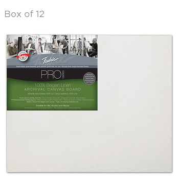 Fredrix Pro Series Linen Canvas Boards, 12x16" Box of 12