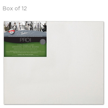 Fredrix Pro Series Linen Canvas Boards, 18x24" Box of 12