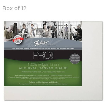 Fredrix Pro Series Linen Archival Canvas Board 8x10", Box of 12