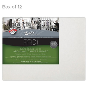 Fredrix Pro Series Linen Canvas Boards, 9x12" Box of 12