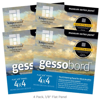 Gessobord 1/8" Flat Panel 4x4" Pack of 4