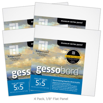 Gessobord 1/8" Flat Panel 5x5" Pack of 4