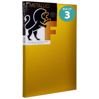 Fredrix Metallic Canvas Gold 1 3/8" Deep 18 x 24 Box of 3
