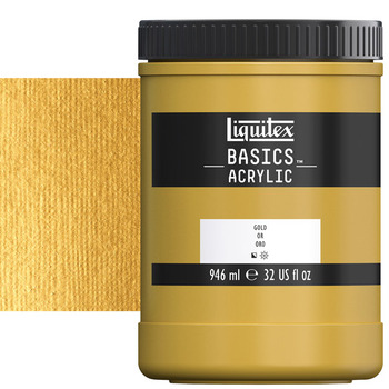Liquitex Basics Acrylic Paint - Gold, 32oz Jar