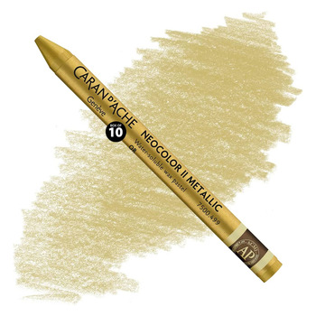 Caran d'Ache Neocolor II Water-Soluble Wax Pastels - Gold, No. 499 (Box of 10)