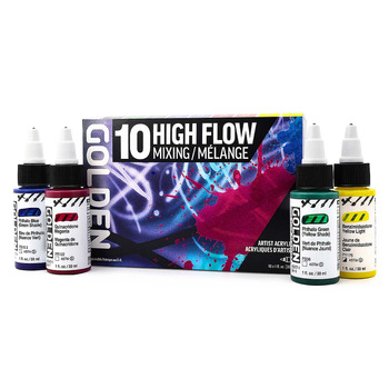 Golden High Flow Acrylic Mixing Set of 10, 1oz (30ml) Bottles