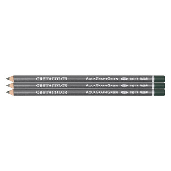 Aquagraph Watersoluble HB Green Graphite Pencil, Box of 3