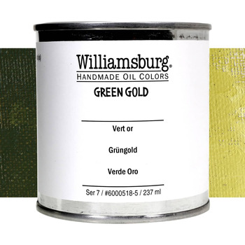 Williamsburg Handmade Oil Paint - Green Gold, 237ml Can