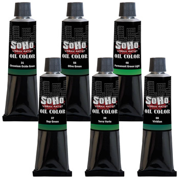 Soho Oil Color - Greens (Set of 6), 170ml