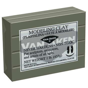 Plastalina Modeling Clay 1 lb. Bar - Grey