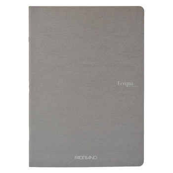 Fabriano EcoQua Notebook 5.8 x 8.3" Grid Staple-Bound Grey