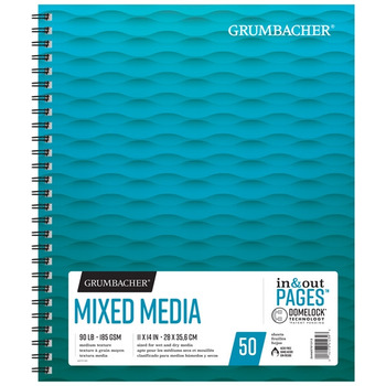 Grumbacher 90lb Mixed Media Pad 11x14in-50 Sheets Spiral In/Out