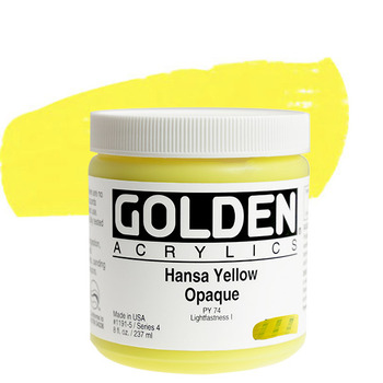 GOLDEN Heavy Body Acrylics - Hansa Yellow Opaque, 8oz Jar