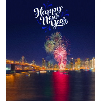 Happy New Year Fireworks - Art eGift Card