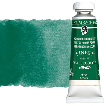 Grumbacher Finest Artists' Watercolor 14 ml Tube - Hooker's Green Deep