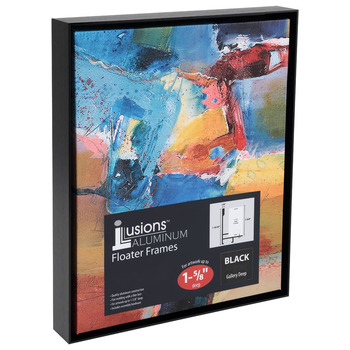 Illusions Aluminum Floater Frame, 16" x 20" Black - 1-5/8" Deep