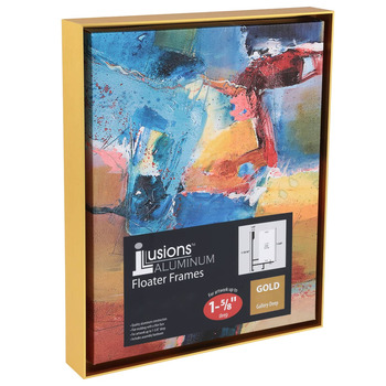Illusions Aluminum Floater Frame, 16" x 20" Gold - 1-5/8" Deep