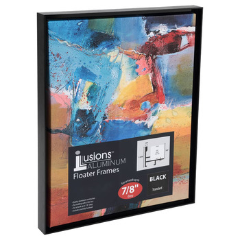 Illusions Aluminum Floater Frame, 11" x 14" Black - 7/8" Deep