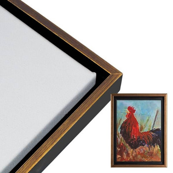 Illusions Floater Frame, 24"x36" Antique Gold/Black - 3/4" Deep