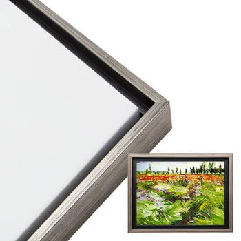 Illusions Floater Frame, 24"x36" Antique Silver - 3/4" Deep