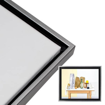 Illusions Floater Frame, 11"x14" Silver/Black - 3/4" Deep