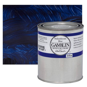 Gamblin Artists Oil - Indanthrone Blue, 16oz Can