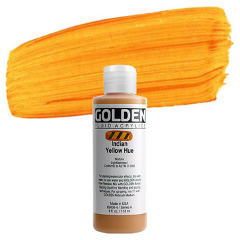 GOLDEN Fluid Acrylics Indian Yellow Hue 4 oz