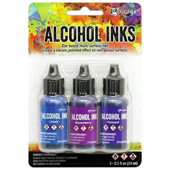 Tim Holtz Alcohol Ink - 1/2oz - Indigo/Violet Spectrum Colors, Set of 3
